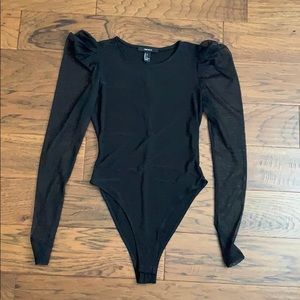 Forever 21 mesh sleeve bodysuit